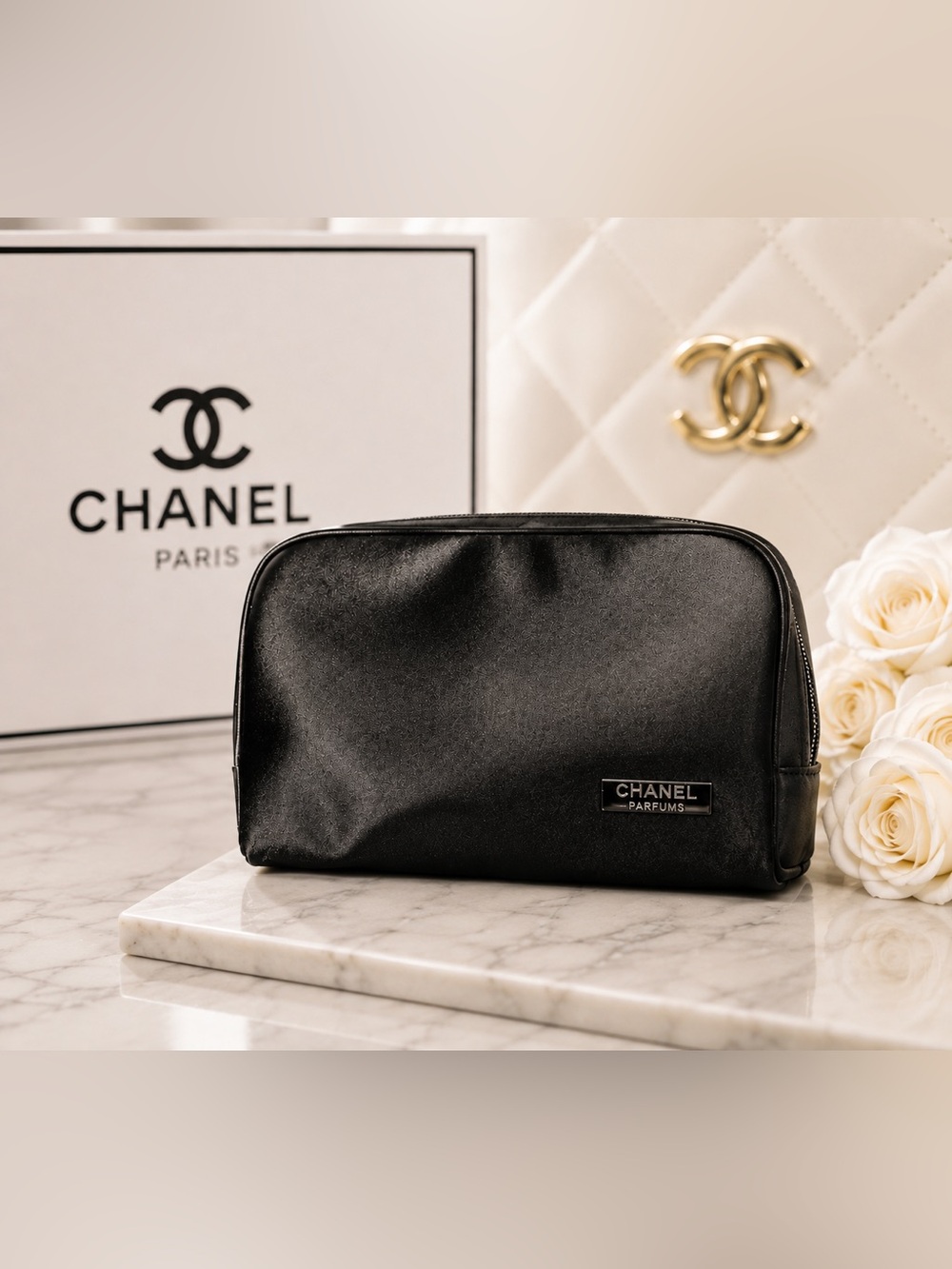 CHANEL Parfume Makeup Cosmetic Bag Pouch Clutch Case GWP